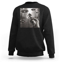 Raccoon Selfie With Bigfoot UFO Sweatshirt Funny Feral Lover Gifts - Wonder Print Shop