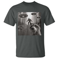 Raccoon Selfie With Bigfoot UFO T Shirt Funny Feral Lover Gifts - Wonder Print Shop