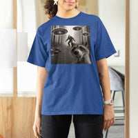 Raccoon Selfie With Bigfoot UFO T Shirt For Women Funny Feral Lover Gifts - Wonder Print Shop