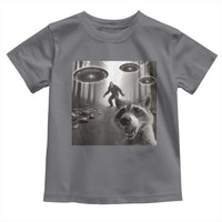 Raccoon Selfie With Bigfoot UFO Toddler T Shirt Funny Feral Lover Gifts - Wonder Print Shop