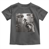 Raccoon Selfie With Bigfoot UFO Toddler T Shirt Funny Feral Lover Gifts - Wonder Print Shop