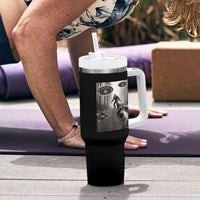 Raccoon Selfie With Bigfoot UFO Tumbler With Handle Funny Feral Lover Gifts - Wonder Print Shop