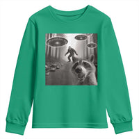 Raccoon Selfie With Bigfoot UFO Youth Sweatshirt Funny Feral Lover Gifts - Wonder Print Shop
