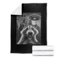 Racoon Meme Throw Blanket Selfie With Alien UFO - Wonder Print Shop