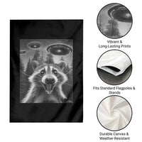 Racoon Meme Garden Flag Selfie With Alien UFO - Wonder Print Shop