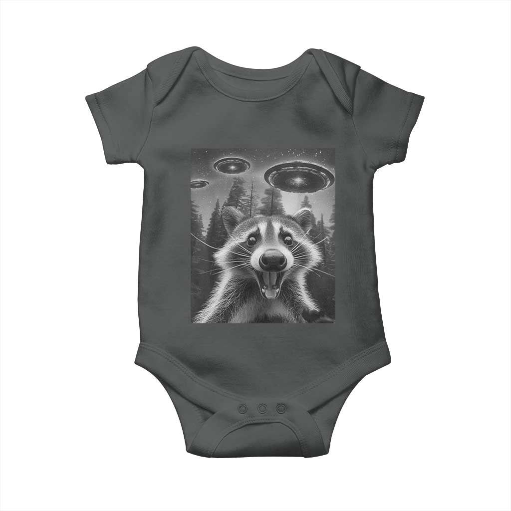 Racoon Meme Baby Onesie Selfie With Alien UFO - Wonder Print Shop