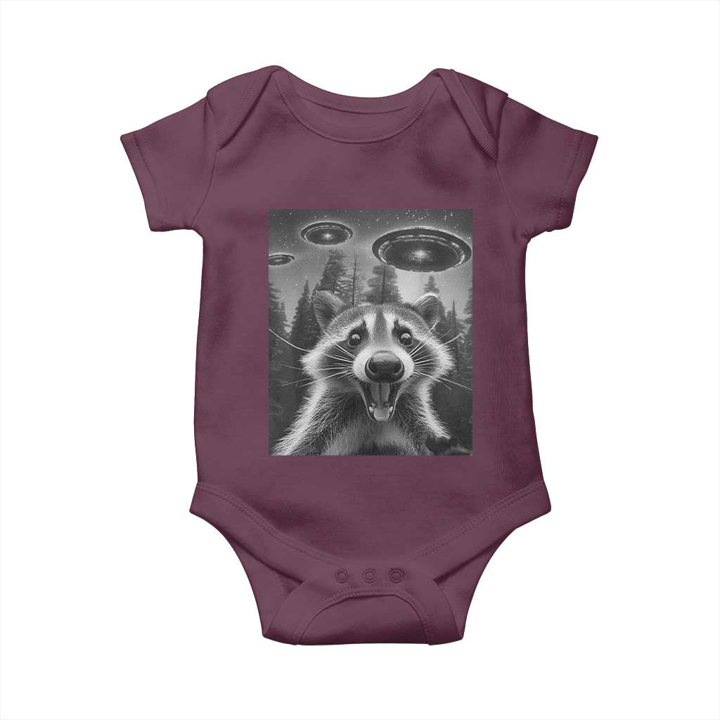 Racoon Meme Baby Onesie Selfie With Alien UFO - Wonder Print Shop