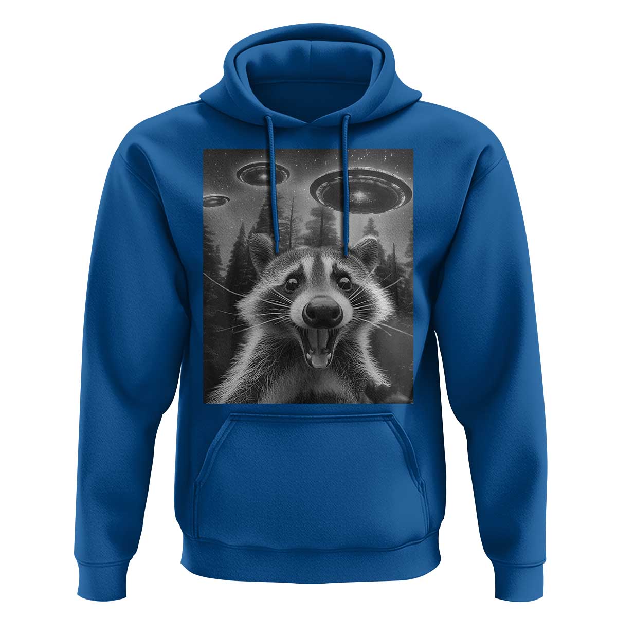 Racoon Meme Hoodie Selfie With Alien UFO - Wonder Print Shop