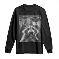Racoon Meme Long Sleeve Shirt Selfie With Alien UFO - Wonder Print Shop