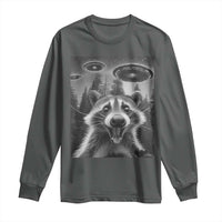 Racoon Meme Long Sleeve Shirt Selfie With Alien UFO - Wonder Print Shop