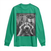 Racoon Meme Long Sleeve Shirt Selfie With Alien UFO - Wonder Print Shop