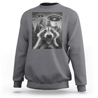 Racoon Meme Sweatshirt Selfie With Alien UFO - Wonder Print Shop