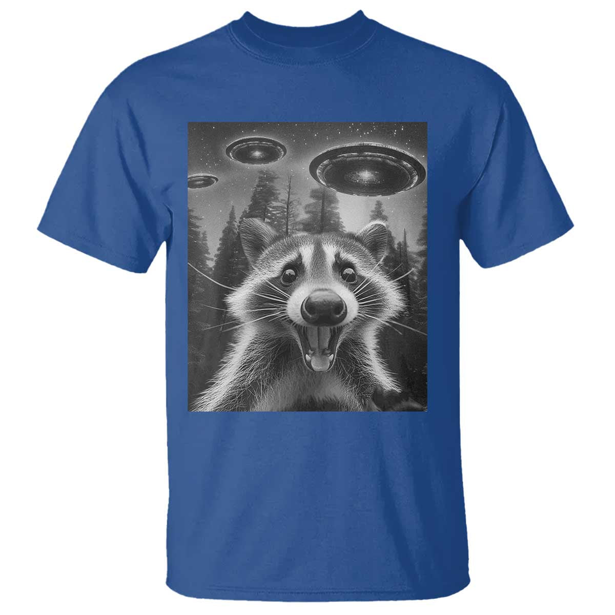 Racoon Meme T Shirt Selfie With Alien UFO - Wonder Print Shop