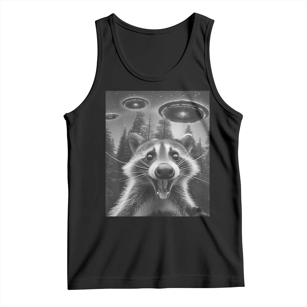 Racoon Meme Tank Top Selfie With Alien UFO - Wonder Print Shop