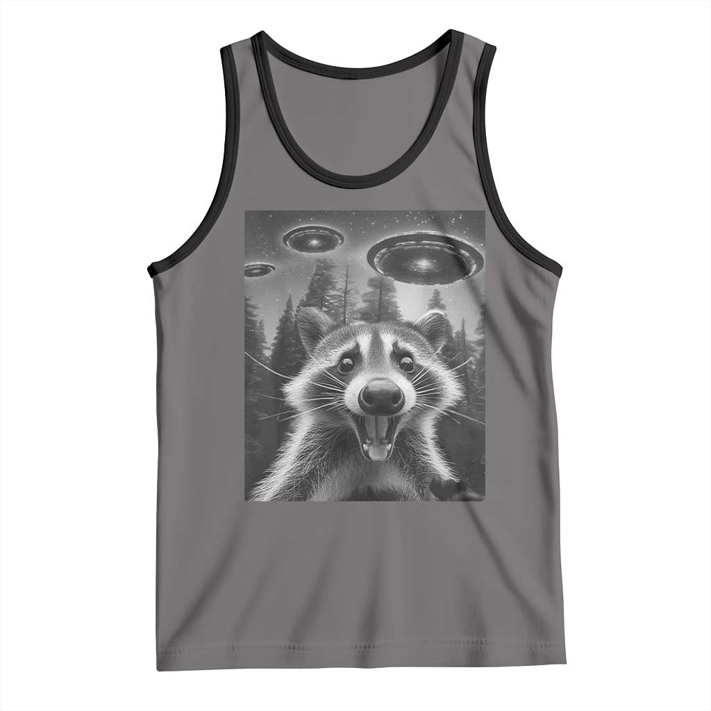 Racoon Meme Tank Top Selfie With Alien UFO - Wonder Print Shop