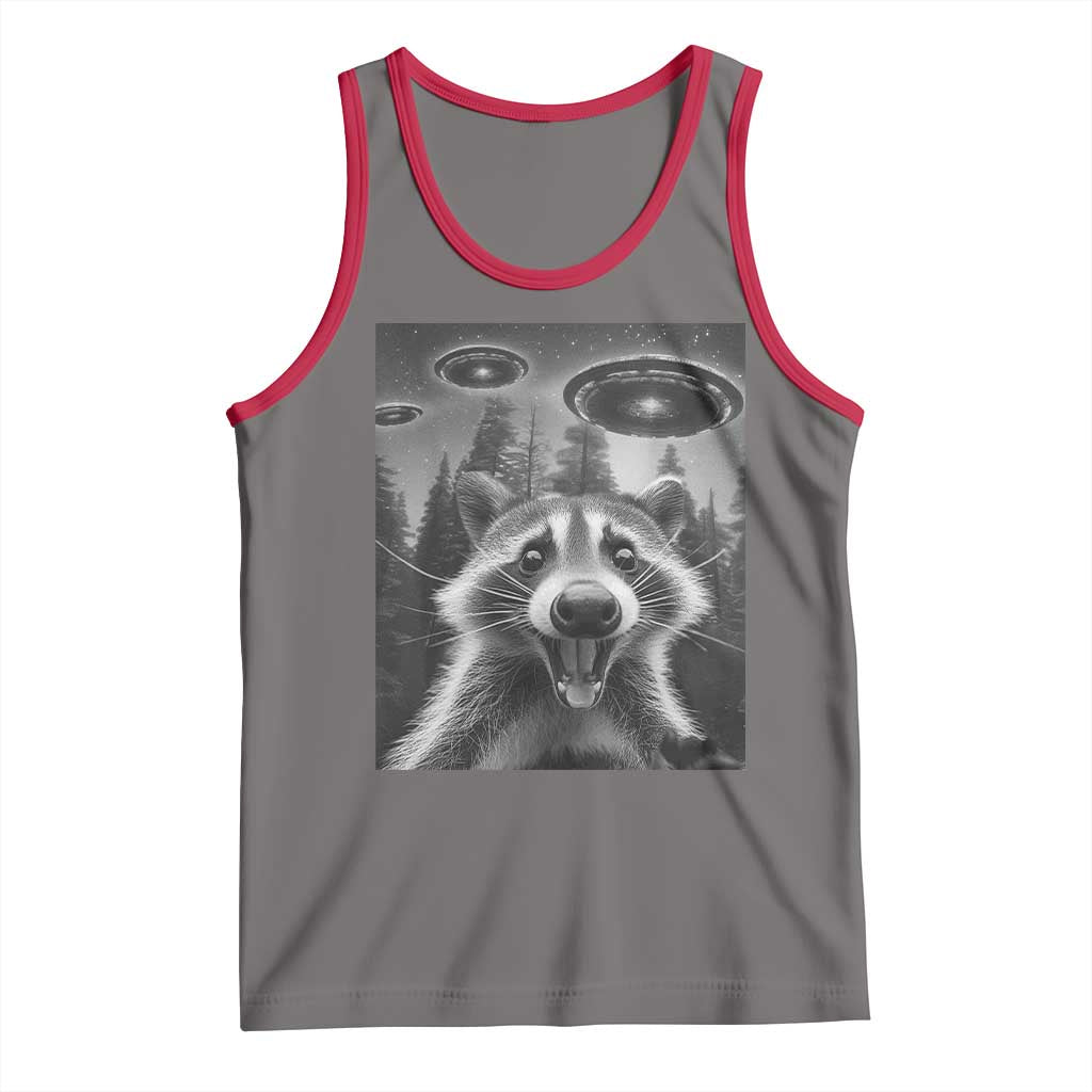 Racoon Meme Tank Top Selfie With Alien UFO - Wonder Print Shop