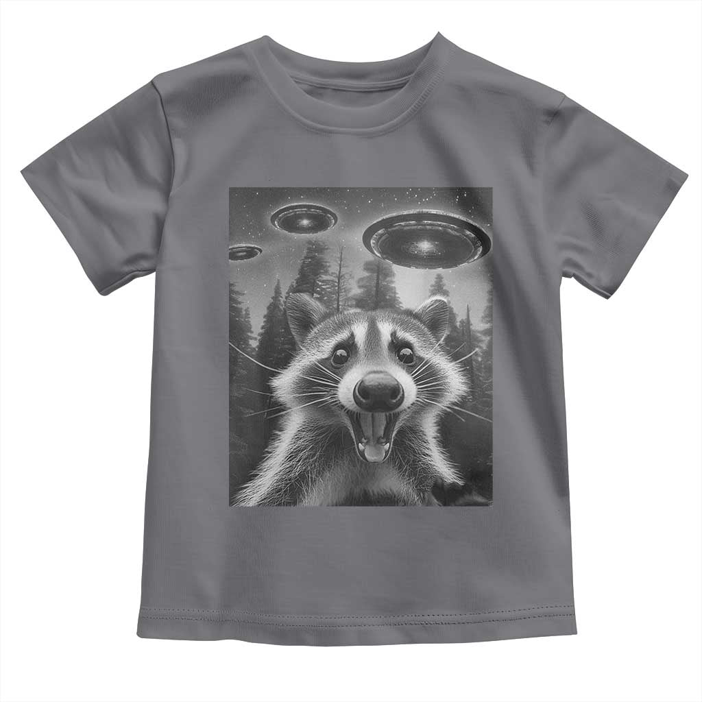 Racoon Meme Toddler T Shirt Selfie With Alien UFO - Wonder Print Shop