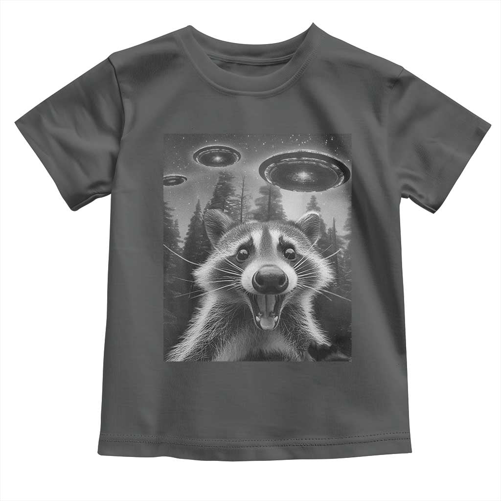 Racoon Meme Toddler T Shirt Selfie With Alien UFO - Wonder Print Shop