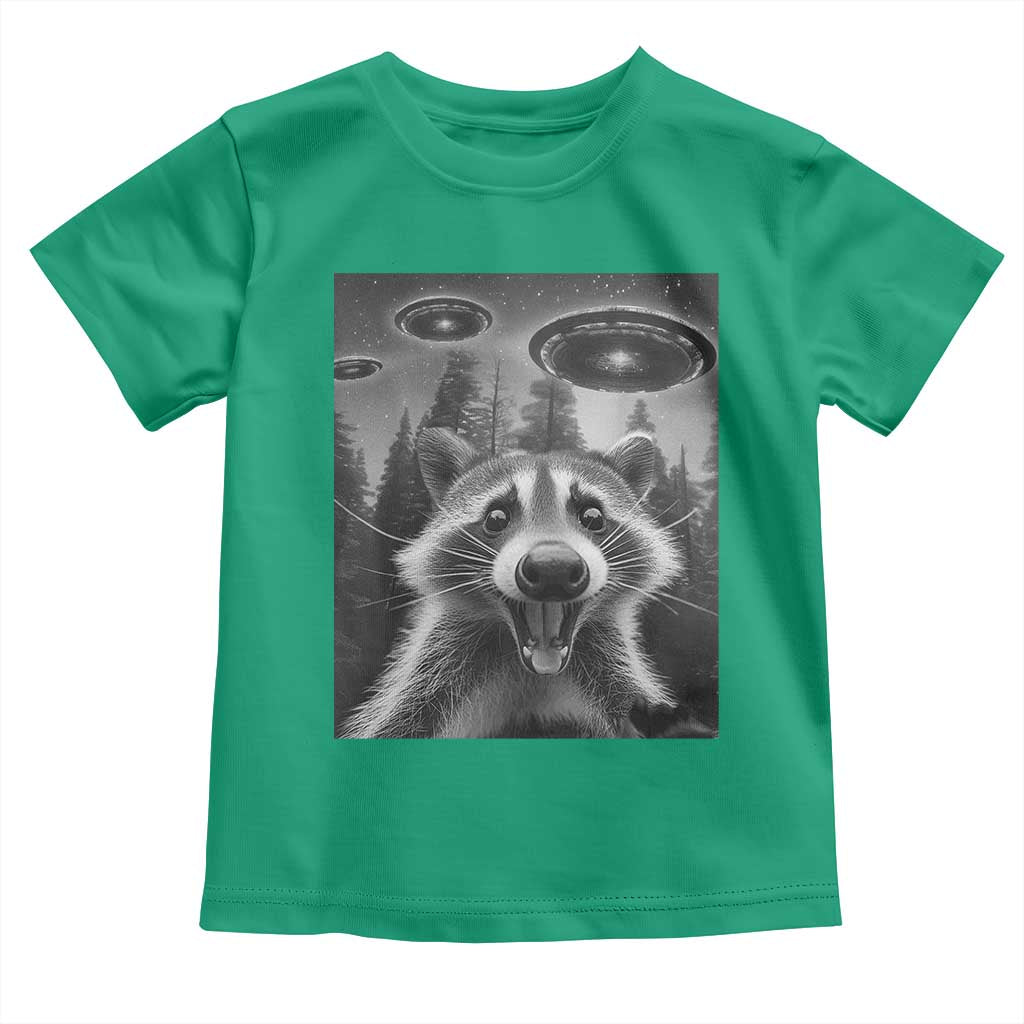 Racoon Meme Toddler T Shirt Selfie With Alien UFO - Wonder Print Shop