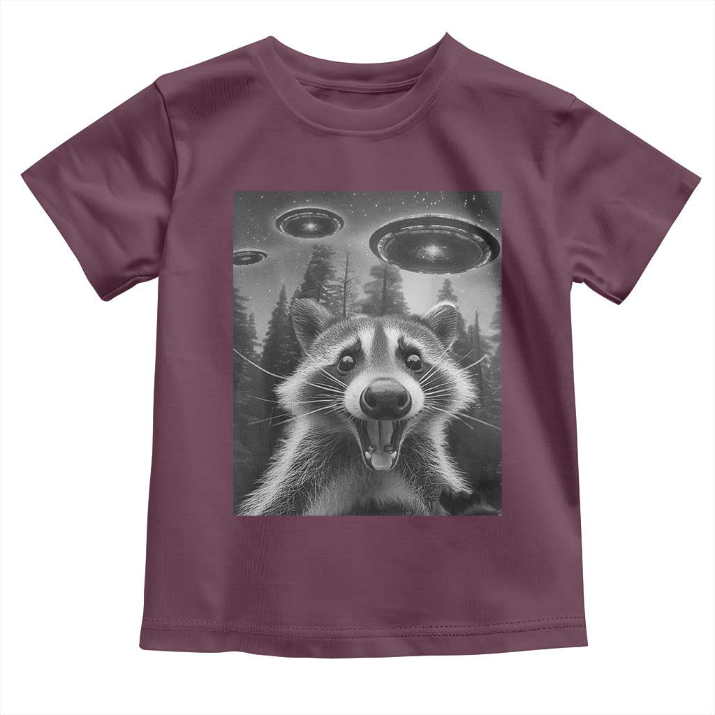 Racoon Meme Toddler T Shirt Selfie With Alien UFO - Wonder Print Shop