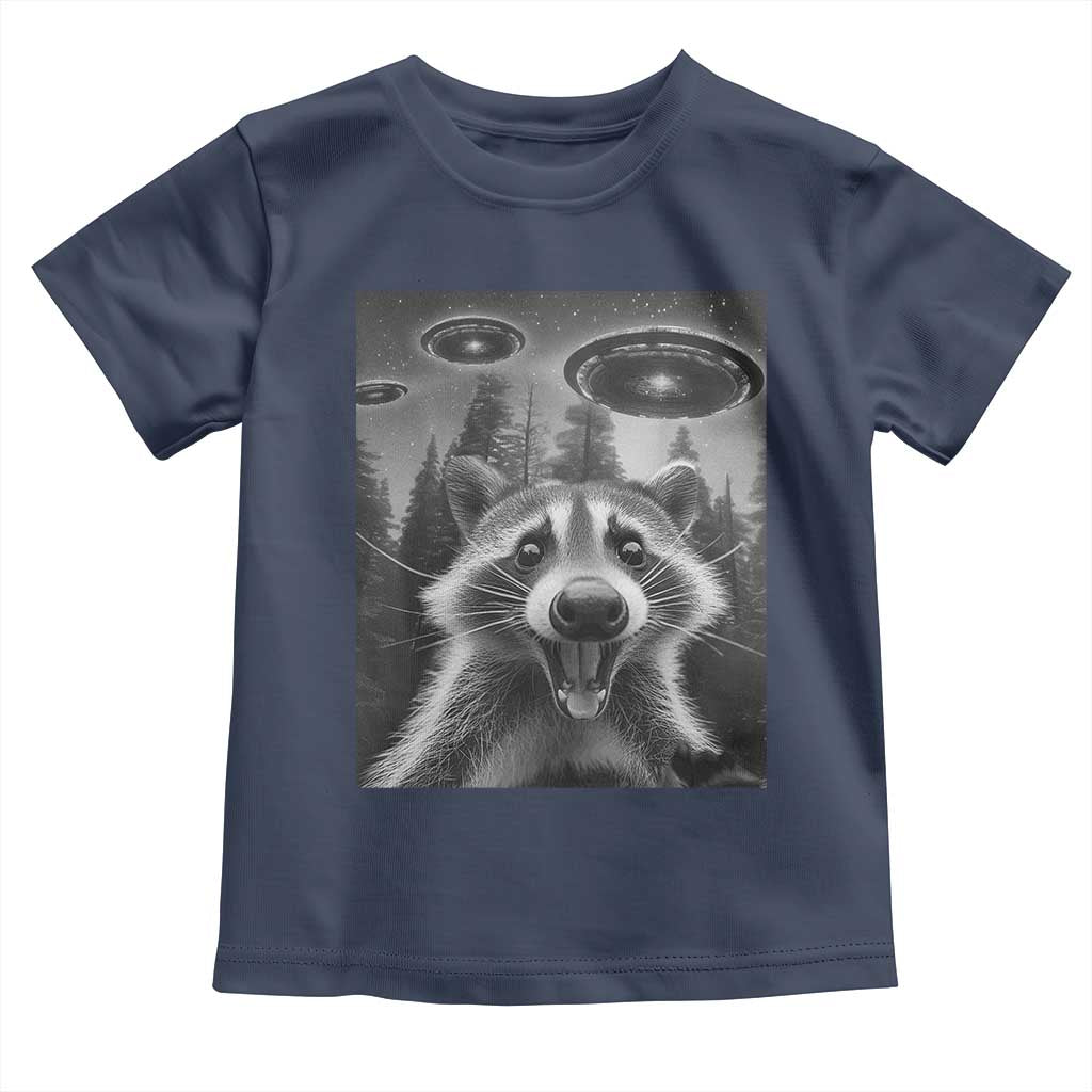 Racoon Meme Toddler T Shirt Selfie With Alien UFO - Wonder Print Shop