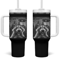 Racoon Meme Tumbler With Handle Selfie With Alien UFO - Wonder Print Shop