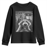 Racoon Meme Youth Sweatshirt Selfie With Alien UFO - Wonder Print Shop