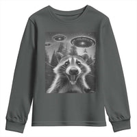 Racoon Meme Youth Sweatshirt Selfie With Alien UFO - Wonder Print Shop