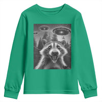 Racoon Meme Youth Sweatshirt Selfie With Alien UFO - Wonder Print Shop