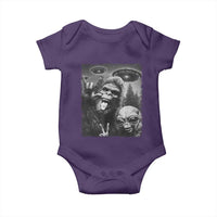 Bigfoot Selfie With Alien Baby Onesie UFO Funny Sasquatch Rock On Hand Sign - Wonder Print Shop
