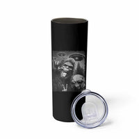 Bigfoot Selfie With Alien Skinny Tumbler UFO Funny Sasquatch Rock On Hand Sign - Wonder Print Shop