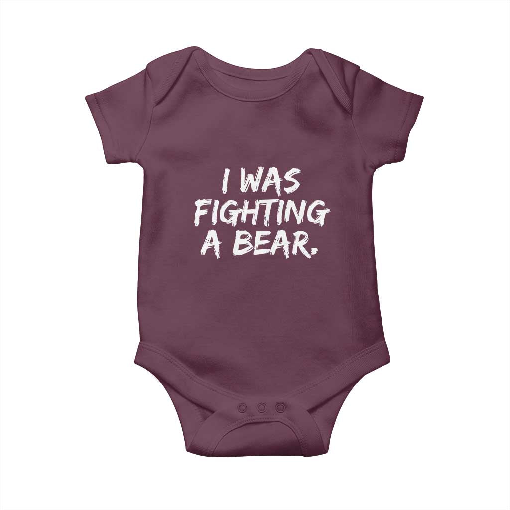 Funny Injury Get Well Soon Gift Baby Onesie I Was Fighting A Bear - Wonder Print Shop
