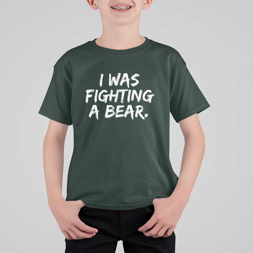 Funny Injury Get Well Soon Gift T Shirt For Kid I Was Fighting A Bear - Wonder Print Shop