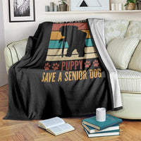 Vintage Adopt a Senior Dog Throw Blanket Rescue Animal Adoption Old Dog Shelter Pet - Wonder Print Shop