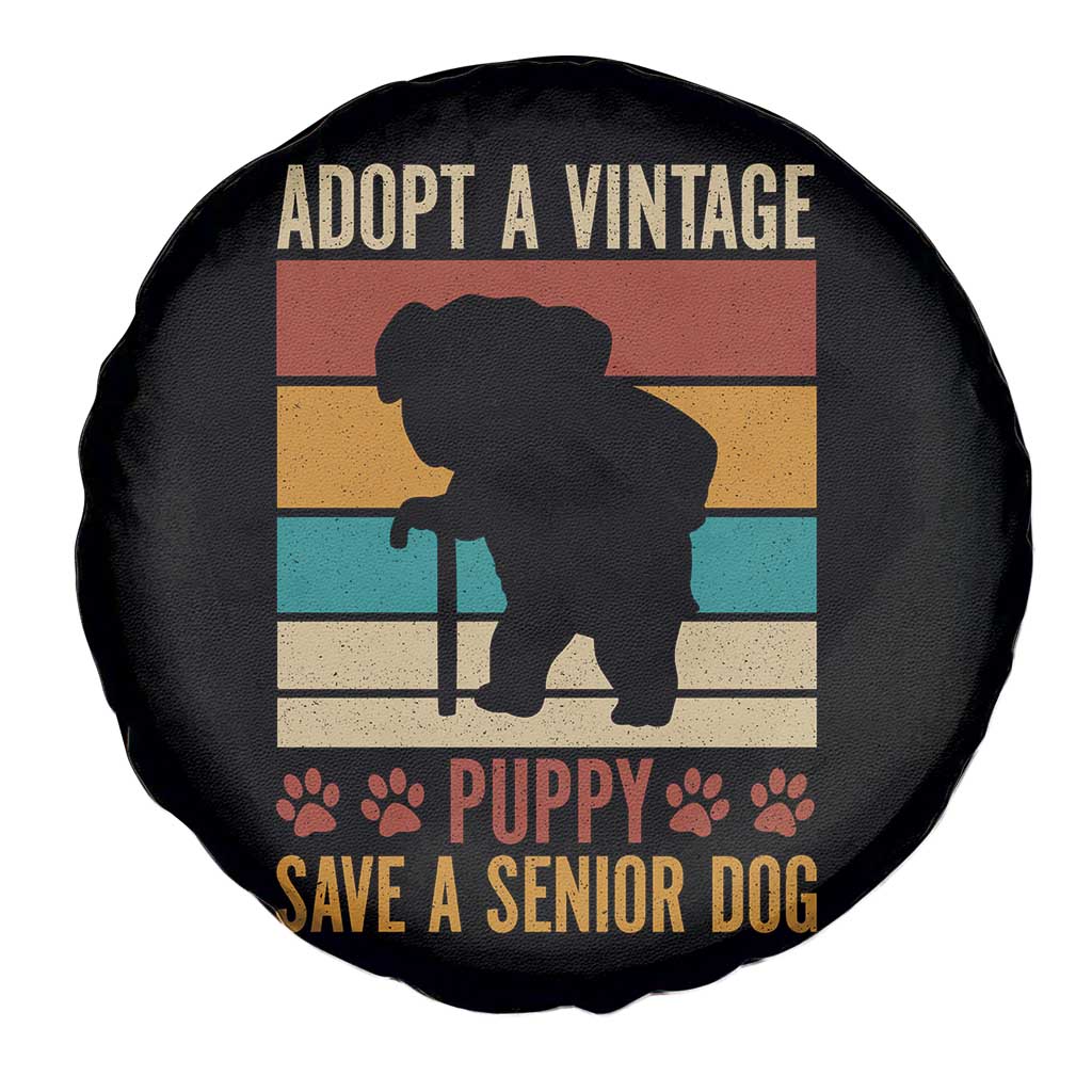 Vintage Adopt a Senior Dog Spare Tire Cover Rescue Animal Adoption Old Dog Shelter Pet - Wonder Print Shop