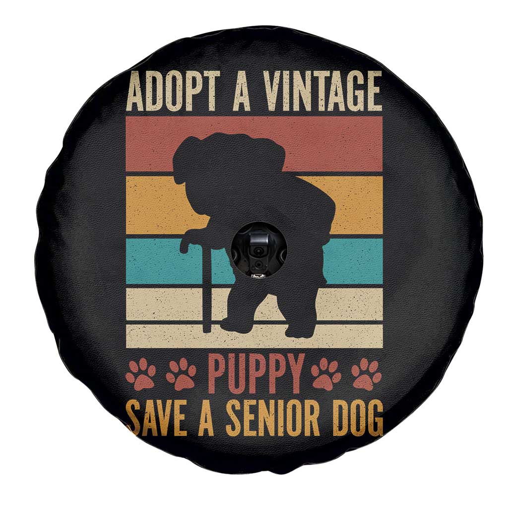 Vintage Adopt a Senior Dog Spare Tire Cover Rescue Animal Adoption Old Dog Shelter Pet - Wonder Print Shop