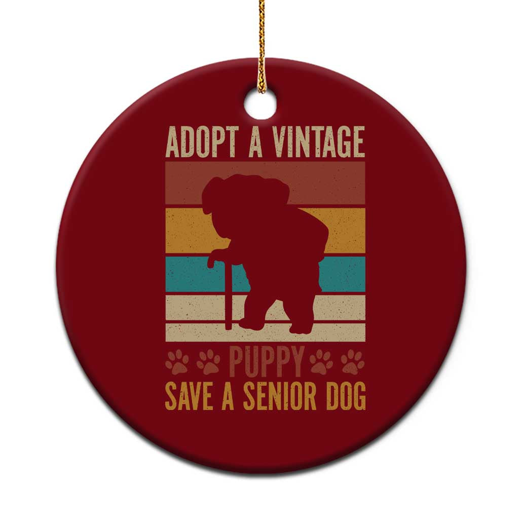 Vintage Adopt a Senior Dog Ceramic Ornament Rescue Animal Adoption Old Dog Shelter Pet - Wonder Print Shop