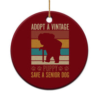 Vintage Adopt a Senior Dog Ceramic Ornament Rescue Animal Adoption Old Dog Shelter Pet - Wonder Print Shop