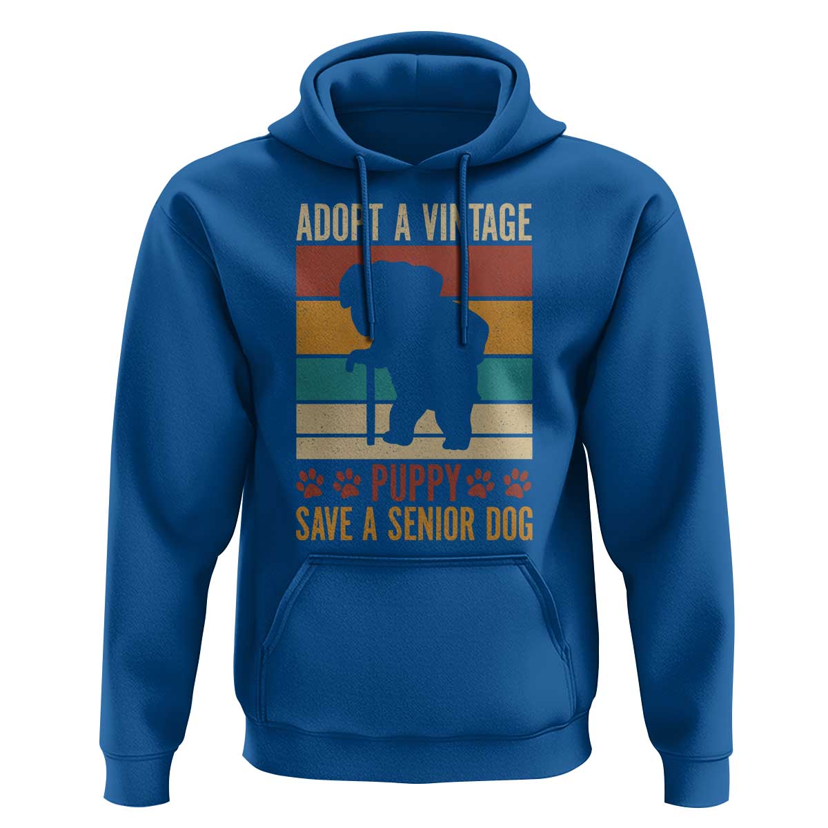 Vintage Adopt a Senior Dog Hoodie Rescue Animal Adoption Old Dog Shelter Pet - Wonder Print Shop