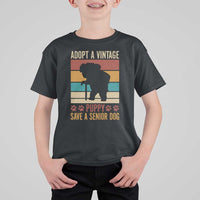 Vintage Adopt a Senior Dog T Shirt For Kid Rescue Animal Adoption Old Dog Shelter Pet - Wonder Print Shop