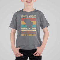 Vintage Adopt a Senior Dog T Shirt For Kid Rescue Animal Adoption Old Dog Shelter Pet - Wonder Print Shop