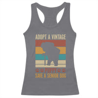 Vintage Adopt a Senior Dog Racerback Tank Top Rescue Animal Adoption Old Dog Shelter Pet - Wonder Print Shop