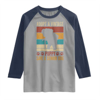 Vintage Adopt a Senior Dog Raglan Shirt Rescue Animal Adoption Old Dog Shelter Pet - Wonder Print Shop