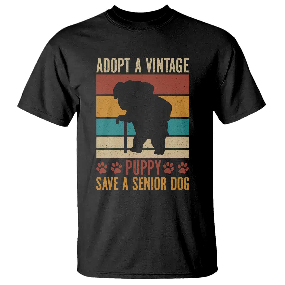 Vintage Adopt a Senior Dog T Shirt Rescue Animal Adoption Old Dog Shelter Pet - Wonder Print Shop