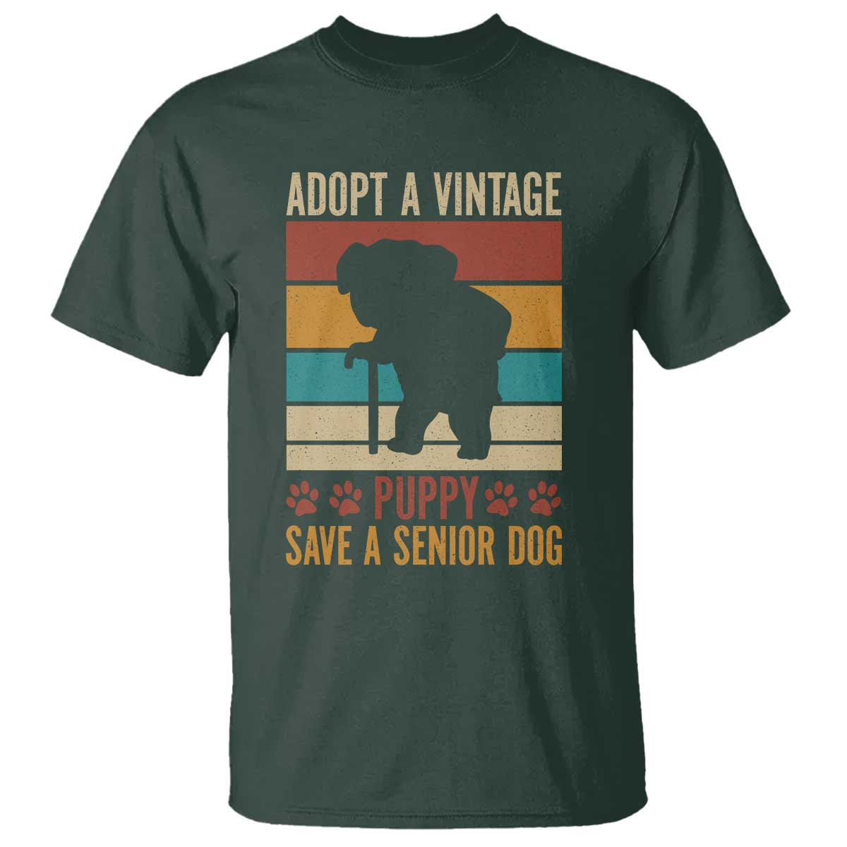 Vintage Adopt a Senior Dog T Shirt Rescue Animal Adoption Old Dog Shelter Pet - Wonder Print Shop