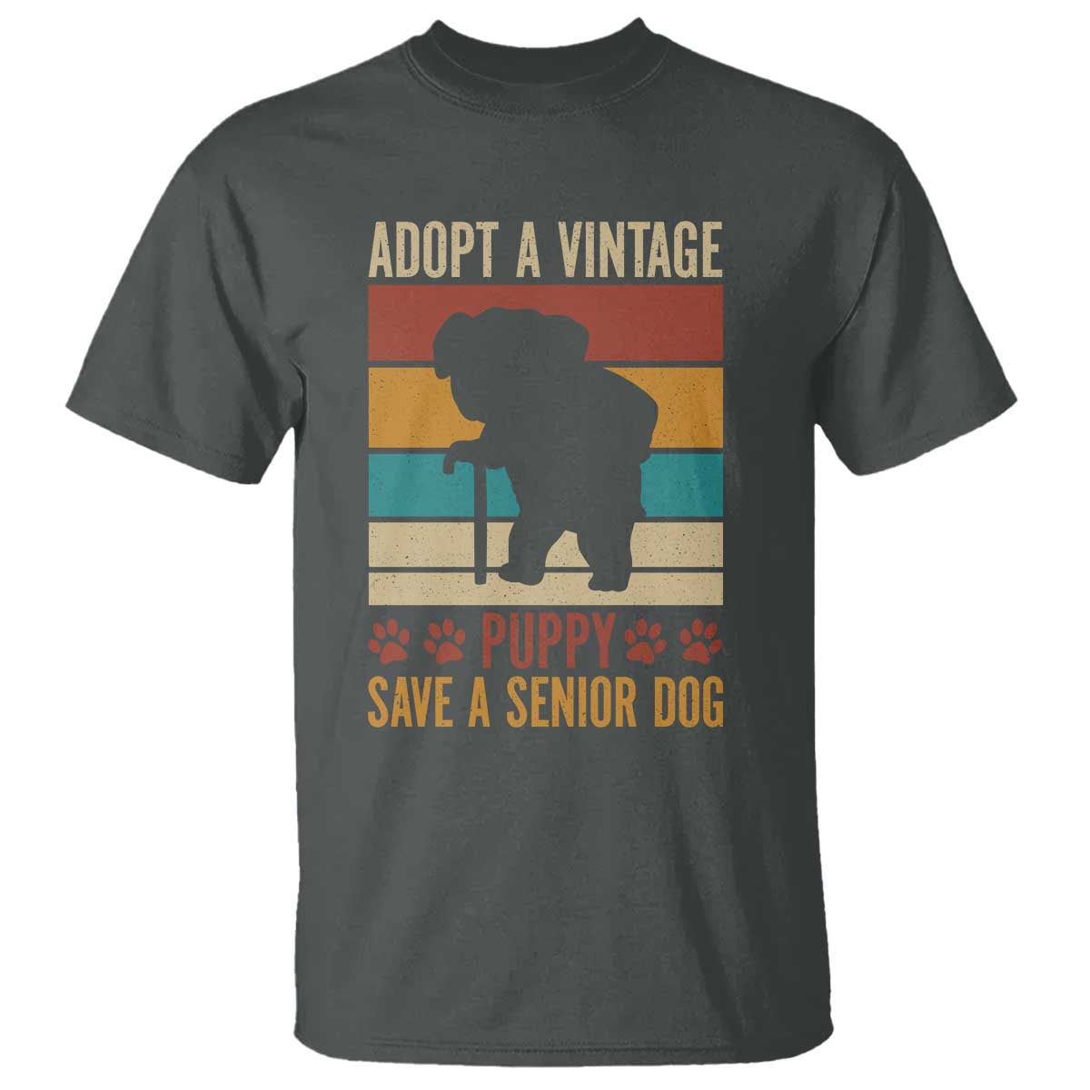 Vintage Adopt a Senior Dog T Shirt Rescue Animal Adoption Old Dog Shelter Pet - Wonder Print Shop