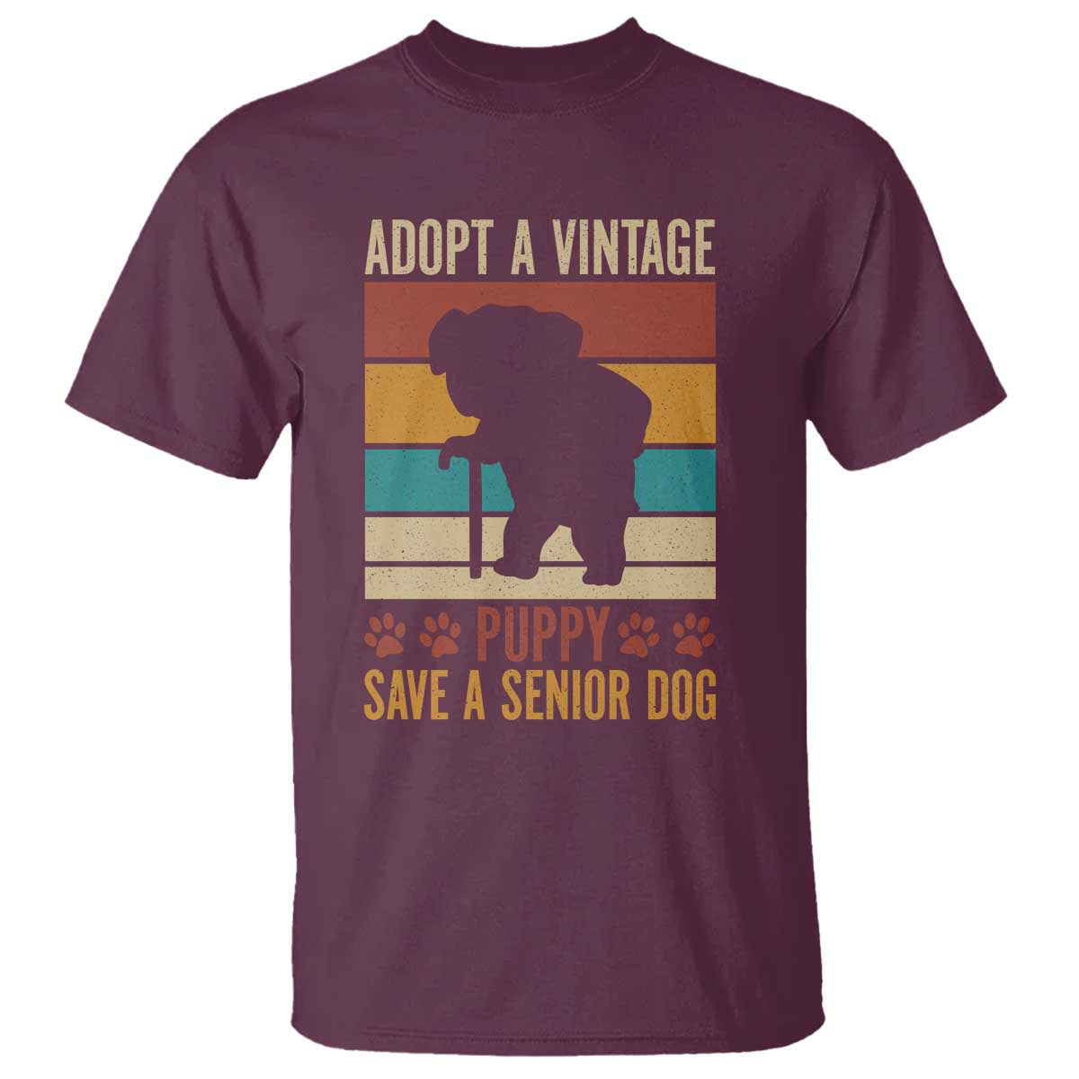 Vintage Adopt a Senior Dog T Shirt Rescue Animal Adoption Old Dog Shelter Pet - Wonder Print Shop