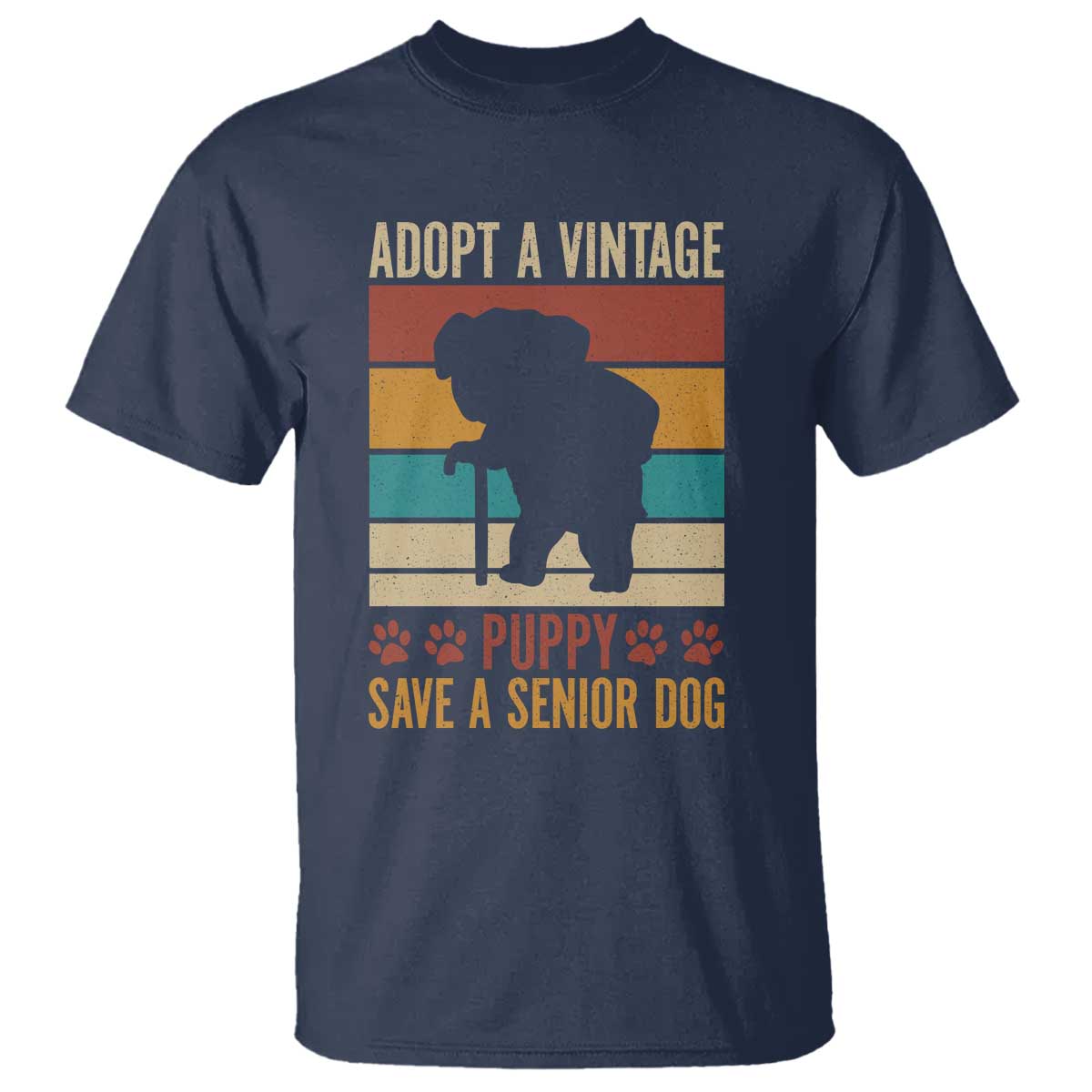 Vintage Adopt a Senior Dog T Shirt Rescue Animal Adoption Old Dog Shelter Pet - Wonder Print Shop
