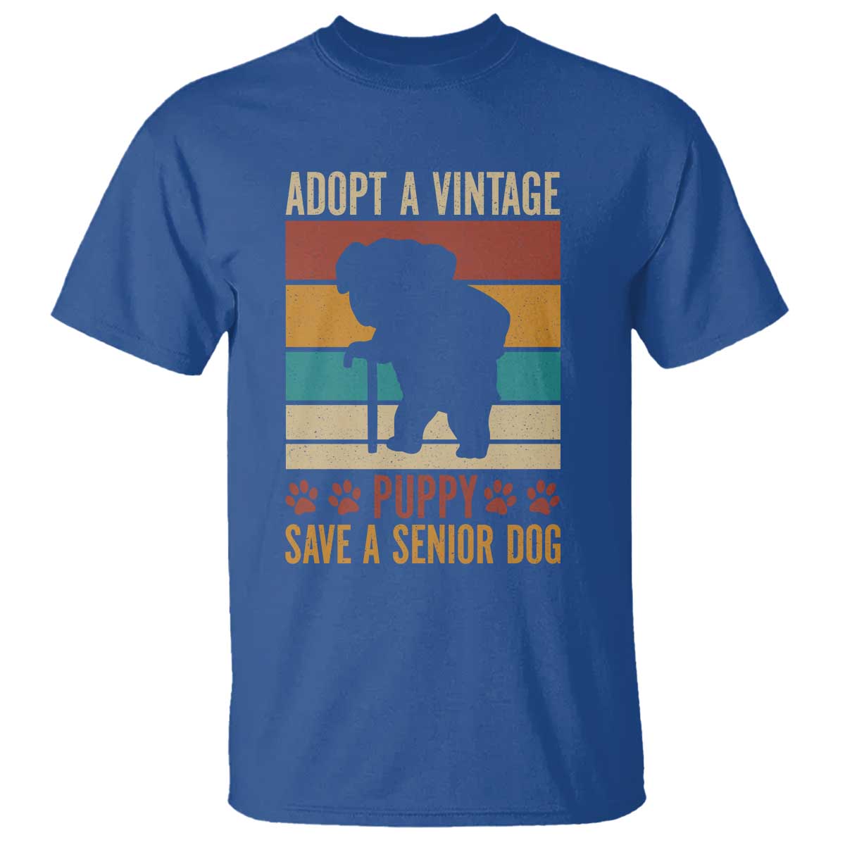 Vintage Adopt a Senior Dog T Shirt Rescue Animal Adoption Old Dog Shelter Pet - Wonder Print Shop