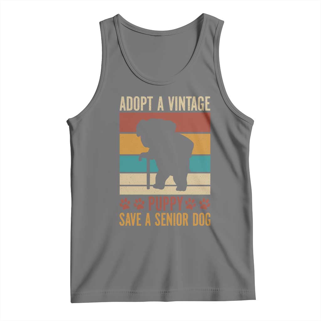 Vintage Adopt a Senior Dog Tank Top Rescue Animal Adoption Old Dog Shelter Pet - Wonder Print Shop
